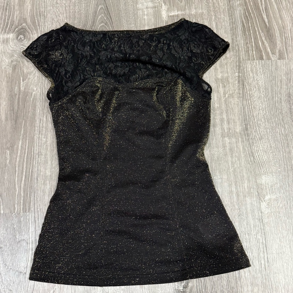 Bebe Elegant Black Lace Women's Top Size Small holiday outfit